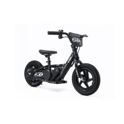Dětské elektrické odrážedlo RIRIBIKE RTX3 24V (12”), černé, Lithiová baterie, 100W motor, Kotoučová brzda, Nastavitelné měkké PU sedátko