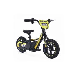 Dětské elektrické odrážedlo RIRIBIKE RTX3 24V (12”), žluté, Lithiová baterie, 100W motor, Kotoučová brzda, Nastavitelné měkké PU sedátko