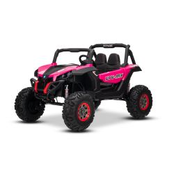 Elektrické autíčko NEW RSX 24V, Růžové, Pohon 4x4, Lithiová baterie, EVA kola, Odpružené nápravy, Dvoumístné koženkové sedátko, Dálkový ovladač, MP3 přehrávač se vstupem USB/AUX