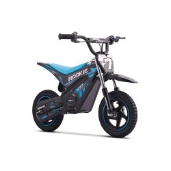 Dětská elektrická minicross motorka ROOKIE 24V (12"), modrá, Lithiová baterie, 250W Bezuhlíkový motor, Kotoučová brzda