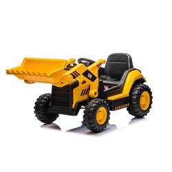 Licencovaný elektrický Bagr Caterpillar se svahovací lžící, Jednomístný, žlutý, USB vstupem na MP3 Přehrávači, Zadním pohonem s 2 x 30W Motory a Lithiovou baterií