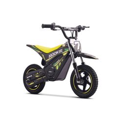 Dětská elektrická minicross motorka ROOKIE 24V (12"), zelená, Lithiová baterie, 250W Bezuhlíkový motor, Kotoučová brzda