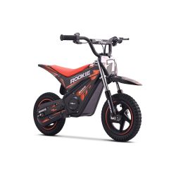 Dětská elektrická minicross motorka ROOKIE 24V (12"), červená, Lithiová baterie, 250W Bezuhlíkový motor, Kotoučová brzda