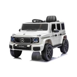 Elektrické autíčko Mercedes G580 12V, biele, 2,4 GHz diaľkové ovládanie, Bluetooth, USB / SD Vstup, Lítiová batéria, LED svetlá, ORIGINÁL licencia