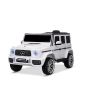 Elektrické autíčko Mercedes G, bílé, Jednomístné sedátko, Lithiová baterie, 2,4 GHz DO, 2XMOTOR, USB, SD karta, ORGINAL licence