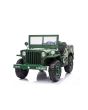 Elektrické autíčko USA ARMY 4X4, zelené, Třímístné, MP3 Přehrávač se vstupem USB / SD, Odpružené nápravy, LED světla, Sklápěcí čelní sklo, 12V14AH, EVA kola, Čalouněné sedadla, 2,4 GHz Dálkový ovladač, 4 x 4 Pohon