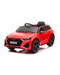 Elektrické autíčko Audi RS6, 12V, koženkové sedátko, 2,4 GHz dálkové ovládání, USB Vstup, LED světla, 12V baterie, měkká EVA kola, 2 X MOTOR, červené, ORIGINÁL licence