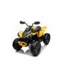 Elektrická čtyřkolka Can-am Renegade, žlutá, jednomístná, odpružená přední a zadní náprava, LED Světlá, 12V baterie, 2 x 35W Motory, měkká EVA kola, MP3 přehrávač se vstupem USB/AUX, Licencovaná