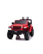 Elektrické autíčko Jeep Wrangler, Jednomístné, červené, Koženková sedadla, Rádio s Bluetooth přehrávačem, SD / USB vstup, Pohon 4x4, Lithiová baterie, EVA kola, Odpružená náprava, 2,4 GHz Dálkové Ovládání
