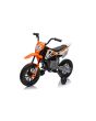 Elektrická Motorka MOTOCROSS, Oranžová, 12V baterie, EVA měkká kola, Koženkové sedátko, 2 x 25W Motor, Odpružení, Kovový rám, MP3 Přehrávač s Bluetoothem, pomocná kolečka