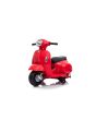 Elektrická motorka Vespa GTS, červené, s pomocnými koly, Licencované, 6V Baterie, Koženkové sedátko, 30W motor
