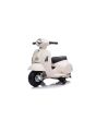 Elektrická motorka Vespa GTS, bílé, s pomocnými koly, Licencované, Lithiová baterie, Koženkové sedátko, 30W motor
