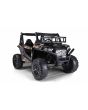 Elektrické autíčko UTV 24V, Černé, dvoumístné, 2 x 200 W Motor, Lithiová baterie, EVA kola, odpružené nápravy, elektrická brzda, čalouněné sedadlo, 2,4 GHz DO, LED světla, USB, AUX