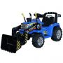 Elektrický Traktor MASTER s naběračkou, modrý, Pohon zadních kol, 12V baterie, Plastové kola, 2X 35W Motor, široké sedadlo, 2,4 GHz Dálkový ovladač, Jednomístné, MP3 přehrávač se vstupem Aux