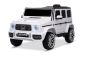 Elektrické autíčko Mercedes G, bílé, Jednomístné sedátko, Lithiová baterie, 2,4 GHz DO, 2XMOTOR, USB, SD karta, ORGINAL licence