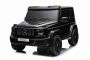 Elektrické autíčko Mercedes-Benz G63 AMG 4x4² Dvoumístné 12V, černé, MP3 Přehrávač s USB/AUX vstupem, Pohon 4x4, Baterie 12V14Ah, EVA kola s odpružením, Koženková sedadla, Dálkový ovladač, Licencované