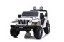 Elektrické autíčko Jeep Wrangler, Jednomístné, Bílé, Koženková sedadla, Rádio s Bluetooth přehrávačem, SD / USB vstup, Pohon 4x4, Lithiová baterie, EVA kola, Odpružená náprava, 2,4 GHz Dálkové Ovládání