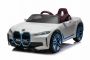 Elektrické autíčko BMW i4, bílé, 2,4 GHz dálkové ovládání, USB/AUX/Bluetooth přípojka, odpružení, 12V baterie, LED světla, 2 X MOTOR, ORIGINAL licence