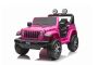 Elektrické autíčko Jeep Wrangler, Jednomístné, Růžové, Koženková sedadla, Rádio s Bluetooth přehrávačem, SD / USB vstup, Pohon 4x4, Lithiová baterie, EVA kola, Odpružená náprava, 2,4 GHz Dálkové Ovládání