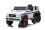 Elektrické autíčko Mercedes-Benz G63 AMG 6X6, Jednomístné, bílé, 6 Koles s nezávislým odpružením, Pohon 4 x 45W, 12V10AH Baterie, Plastová kola a sedátko, Dálkové ovládání, Licencované