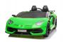Elektrické autíčko Lamborghini Aventador 24V Dvoumístné, Zelené lakované, 2,4 GHz DO, Měkké PU Sedadla, LCD Displej, odpružení, vertikální otvírací dveře, měkké EVA kola, 2 X 45W MOTOR, ORIGINAL licence