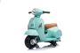 Elektrická motorka Vespa GTS, tyrkysové, s pomocnými koly, Licencované, 6V Baterie, Koženkové sedátko, 30W motor