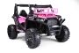 Elektrické autíčko UTV 24V, Růžové, dvoumístné, 2 x 200 W Motor, Lithiová baterie, EVA kola, odpružené nápravy, ektrická brzda, čalouněné sedadlo, 2,4 GHz DO, LED světla, USB, AUX