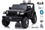 Elektrické autíčko Jeep Wrangler, Jednomístné, černé, Koženková sedadla, Rádio s Bluetooth přehrávačem, SD / USB vstup, Pohon 4x4, 12V10Ah Baterie, EVA kola, Odpružená náprava, 2,4 GHz Dálkové Ovládání
