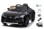 Elektrické autíčko Lexus LC500, 12V, 2,4 GHz dálkové ovládání, USB / SD Vstup, odpružení, otevírací dveře směrem nahoru, 2 X MOTOR, černé, ORIGINAL licence