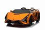 Elektrické autíčko Lamborghini Sian 4X4, oranžové, 12V, 2,4 GHz dálkové ovládání, USB/AUX Vstup, Bluetooth, Odpružení, Vertikální otevírací dveře, měkká EVA kola, LED Světla, ORIGINAL licence