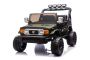 Elektrické autíčko Toyota FJ Cruiser XXL s pohonem 4x4, licencované (Dvoumístné), zelené, Přenosná lithiová baterie, Vysoký podvozek, Dvě sedadla, Odpružená zadní náprava, 2,4 GHz Dálkový ovladač, MP3 přehrávač s Bluetoothem, LED světla