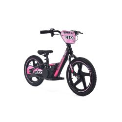 Dětské elektrické odrážedlo RIRIBIKE RTX6 24V (16”), růžové, Lithiová baterie, 250W Motor, Kotoučová brzda, Nastavitelné měkké PU sedátko