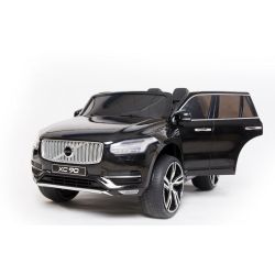 Elektrické autíčko Volvo XC90, čalouněný sedák, 2,4 GHz DO, klíč, 2X MOTOR, dvoumístné, černé, USB, SD karta, ORGINAL licence