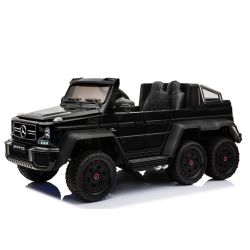 Elektrické autíčko Mercedes-Benz G63 6X6, černé Lakované, LCD obrazovka, 6 Kol, Pohon 4x4, 12V14AH, přesnosní baterie, Měkké EVA kola, Čalouněné sedadlo, 2,4 GHz Dálkový ovládač, 4 X Motor, Jednomístné, Dvě pedálové tlačítka