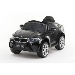 Elektrické autíčko BMW X6M NEW - jednomístné, černé, EVA kola, kožené sedadlo, 12V, 2,4 GHz DO, 2XMOTOR, USB, SD karta, ORGINAL licence