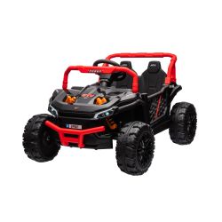 Elektrické autíčko UTV Small 12V, černý, Pohon zadních kol, 12V baterie, Plastová kola, široké dvojité sedátko, 2,4 GHz Dálkový ovladač, Jednomístné, MP3 přehrávač se vstupem USB/SD, LED Světla