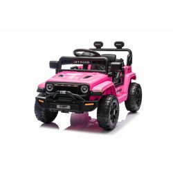 Elektrické autíčko OFFROAD NEW s pohonem zadních kol, růžové, Lithiová baterie, Vysoký podvozek, široké sedátko, Odpružené nápravy, 2,4 GHz Dálkový ovladač, LED světla