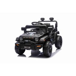 Elektrické autíčko OFFROAD NEW s pohonem zadních kol, černé, Lithiová baterie, Vysoký podvozek, široké sedátko, Odpružené nápravy, 2,4 GHz Dálkový ovladač, LED světla