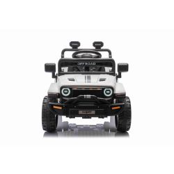 Elektrické autíčko OFFROAD NEW s pohonem zadních kol, bílé, Lithiová baterie, Vysoký podvozek, široké sedátko, Odpružené nápravy, 2,4 GHz Dálkový ovladač, LED světla