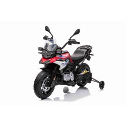 Elektrická Motorka BMW F850 GS, Licencované, 12V baterie, EVA měkká kola, 2 x 35W motor, LED Světla, Pomocná kolečka, červená