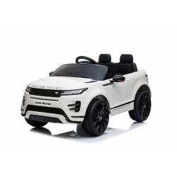 Elektrické autíčko Range Rover Evoque, Jednomístné, bílé, Koženková sedadla, MP3 přehrávač s přípojkou USB / SD, Pohon 4x4, Baterie 12V10AH, EVA kola, Odpružená náprava, Klíčová třípolohové startování, 2,4 GHz Bluetooth Dálkový Ovladač, Licence