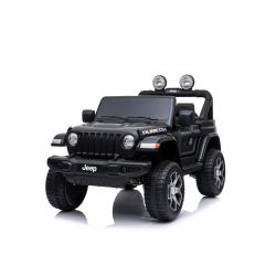 Elektrické autíčko Jeep Wrangler, Jednomístné, černé, Koženková sedadla, Rádio s Bluetooth přehrávačem, SD / USB vstup, Pohon 4x4, 12V10Ah Baterie, EVA kola, Odpružená náprava, 2,4 GHz Dálkové Ovládání