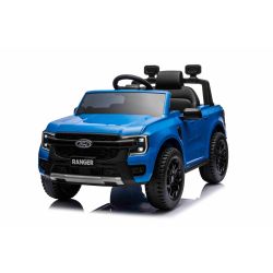 Elektrické autíčko FORD Ranger 12V, modré, Koženkové sedátko, 2,4 GHz dálkové ovládání, Bluetooth/USB Vstup, Odpružení, 12V baterie, Plastová kola, 2 X 30W MOTOR, ORIGINAL licence