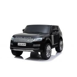 Elektrické autíčko Range Rover, Dvoumístné, černé, Koženková sedadla, LCD Displej se vstupem USB, Pohon 4x4, 2x 12V7AH, EVA kola, Odpružené nápravy, Klíčové třípolohové startování, 2,4 GHz Bluetooth Dálkový Ovladač