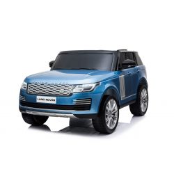 Elektrické autíčko Range Rover, Dvoumístné, modré lakované, Koženková sedadla, LCD Displej, Pohon 4x4, 2x 12V7AH, EVA kola, Odpružené nápravy, Klíčové třípolohové startování, 2,4 GHz Bluetooth Dálkový Ovladač