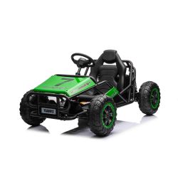 Elektrická Motokára SPORT-KART 24V, zelená, EVA kola, Koženkové sedátko, 2 x 50W Motor, 24V Baterie, Masivní kovová konstrukce