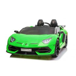 Elektrické autíčko Lamborghini Aventador 12V Dvoumístné, Zelené, 2,4 GHz dálkové ovládání, USB / SD Vstup, odpružení, vertikální otvírací dveře, měkké EVA kola, 2X MOTOR, ORIGINAL licence