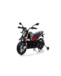 Elektrická Motorka APRILIA DORSODURO 900, Licencované, 12 V, EVA měkké kola, 2 x 18W motor, 12V baterie, Odpružení, kovový rám, kovová vidlice, pomocná kolečka, černé
