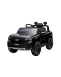 Elektrické autíčko FORD Ranger 12V, černý, Koženkové sedátko, 2,4 GHz dálkové ovládání, Bluetooth/USB Vstup, Odpružení, 12V baterie, Plastová kola, 2 X 30W MOTOR, ORIGINAL licence