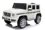 Elektrické autíčko Mercedes G500 12V, bílé, 2,4 GHz dálkové ovládání, USB/SD Vstup, odpružení, Lithiová baterie, LED světla, ORIGINÁL licence